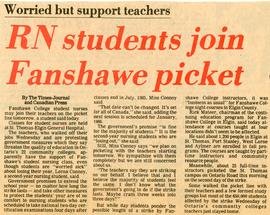 RN students join Fanshawe picket, 1984