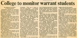 College to monitor warrant students