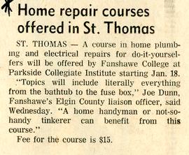 Home repair courses offered in St. Thomas