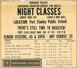 Continuing Education Courses for Adults, Night Classes