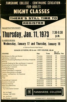 Continuing Education for Adults Night Classes, 1973