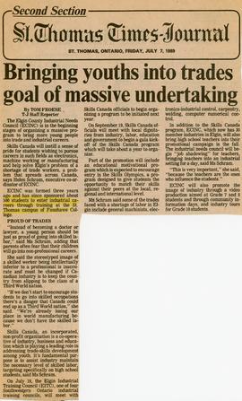 Bringing youths into trades goal of massive undertaking, 1989