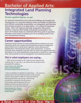 Bachelor of Applied Arts: Integrated Land Planning Technologies