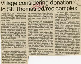 Village considering donation to St. Thomas ed/rec complex