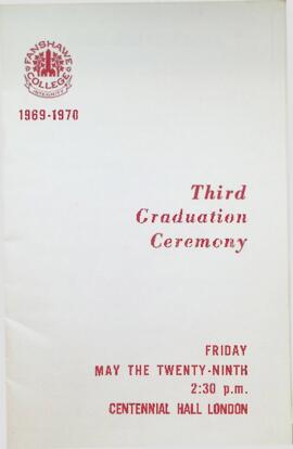 Third Graduation Ceremony Booklet 1969-1970