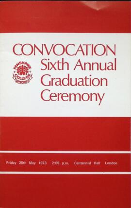 Sixth Annual Graduation Ceremony 1973