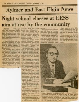 Night school classes at EESS aim at use by the community, 1973