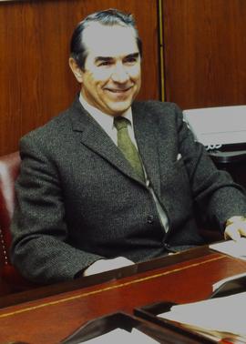 Dr. Colvin Sitting in the Boardroom 1972